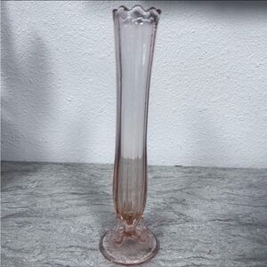 Vintage Dugan Beauty Glass Bud Vase w/ Twig Branch Base